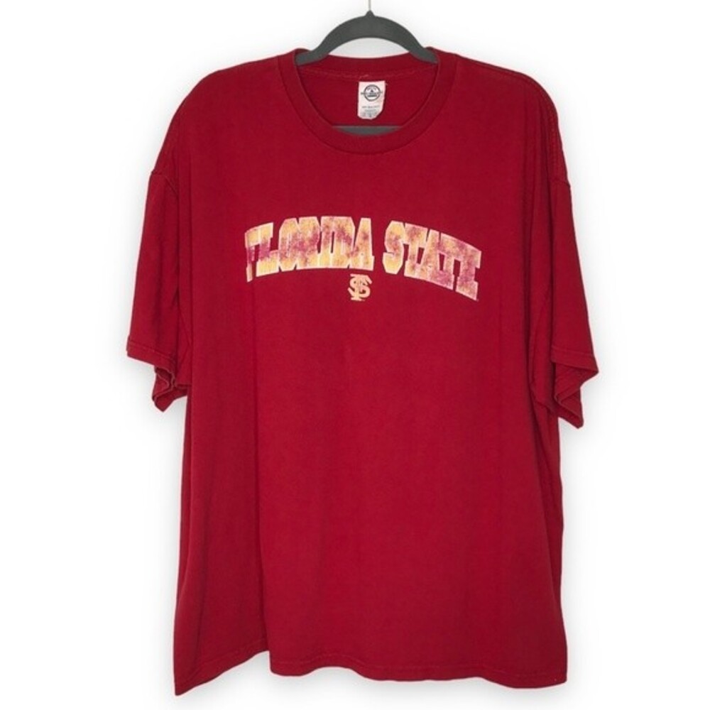 Delta Pro Weight Retro Florida State Garnet Gold Crew Neck T Shirt Men Size 2XL